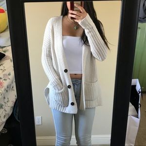 White knit cardigan